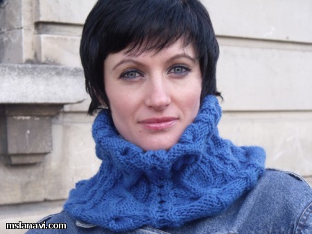 Синий шарф-снуд