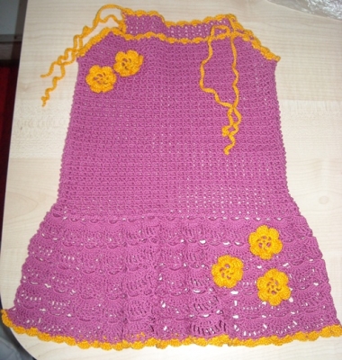 Вязаное платье для девочки (1-2 года)