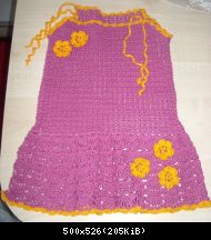 Вязаное платье для девочки (1-2 года)