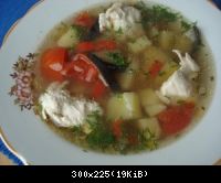 суп из баклажанов, болгарского перца и помидоров